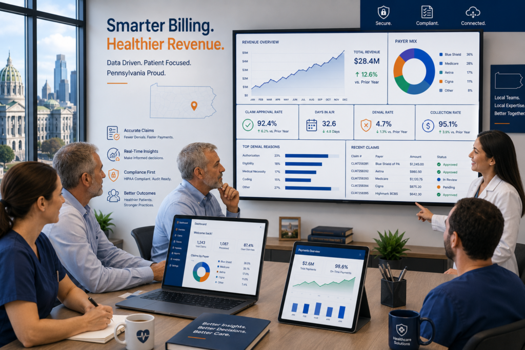 Pennsylvania Medical Billing Services Benefits dashboard