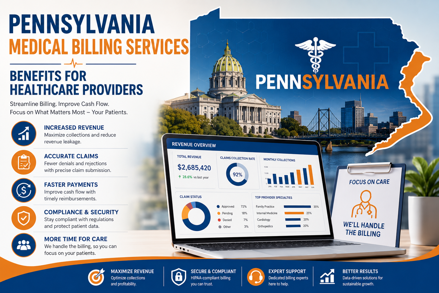 Read more about the article Essential Pennsylvania Medical Billing Services Benefits for Healthcare Providers