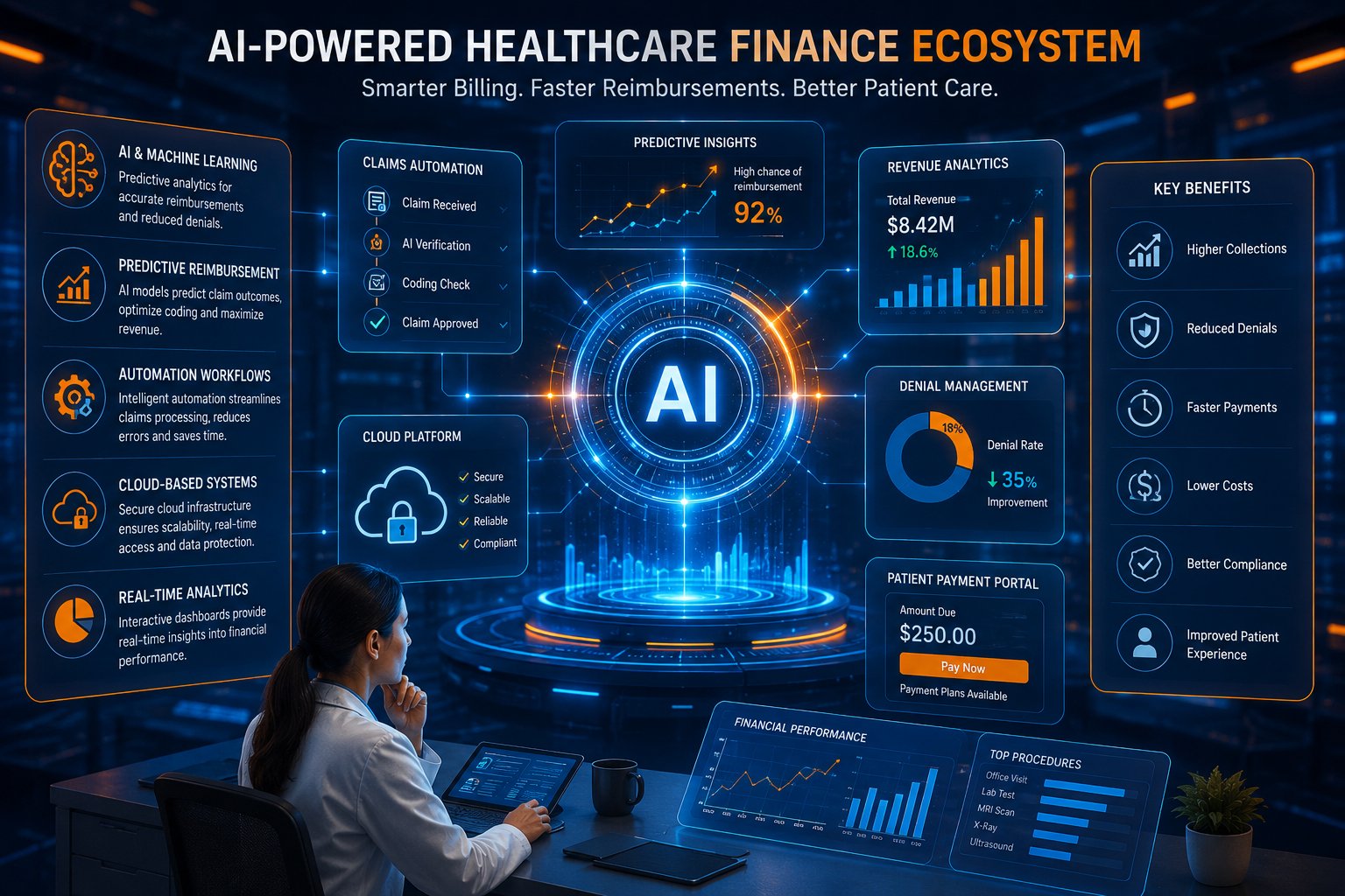 Top 10 medical billing companies using AI-powered medical billing software to improve revenue cycle management and claims processing
