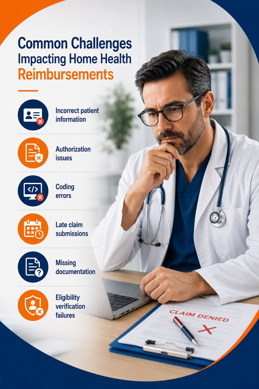 Professional home healthcare billing specialists managing insurance claims