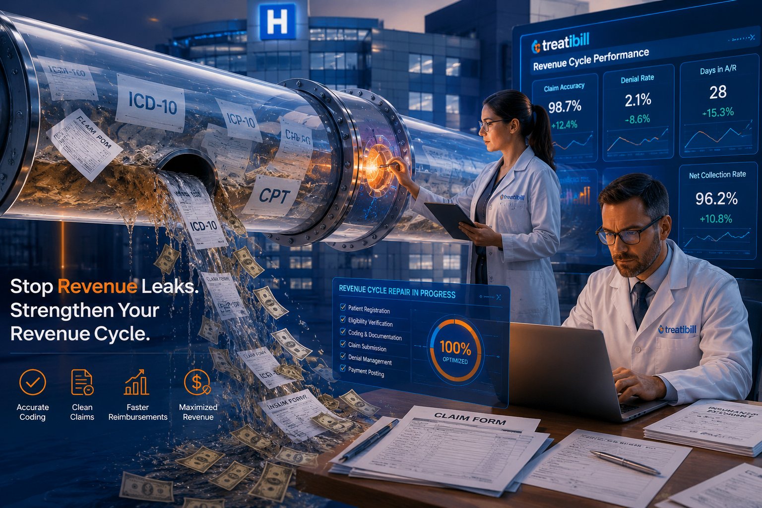 Outsourced medical coding services helping healthcare providers improve reimbursement accuracy, coding compliance, and revenue cycle management