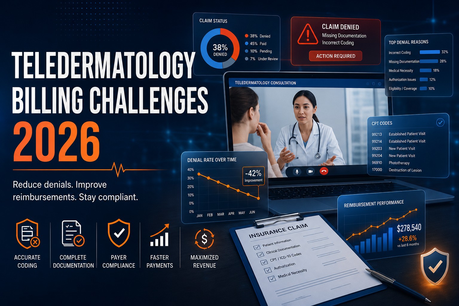 Teledermatology Billing Challenges 2026 affecting healthcare reimbursements