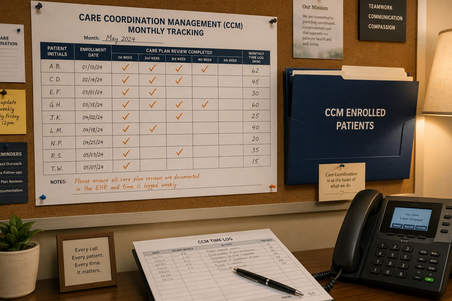 chronic care management billing CPT 99490 internal medicine monthly workflow