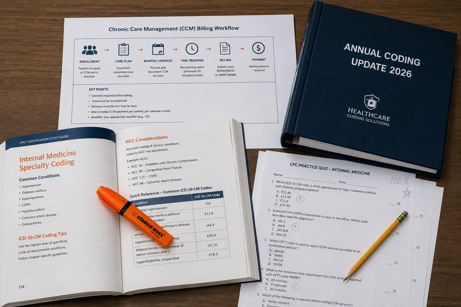 medical coding accuracy training internal medicine billing staff education materials