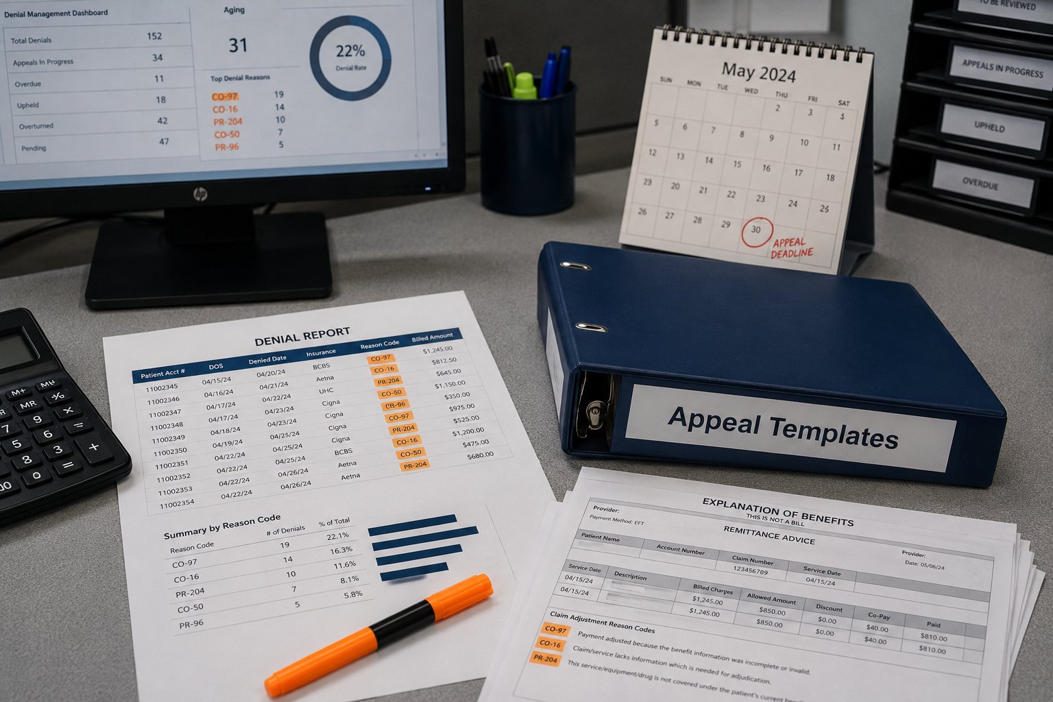internal medicine claim denial management appeals process revenue recovery