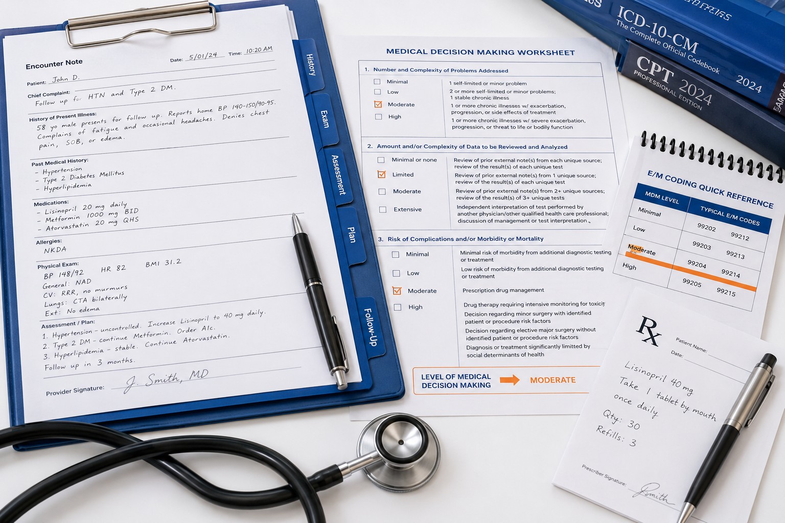 E/M coding internal medicine workflow supporting medical coding accuracy and compliance