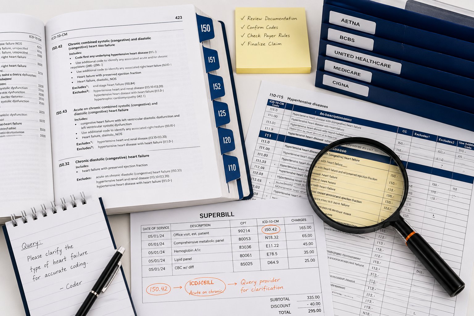 ICD-10 codes internal medicine CPT accuracy claim submission