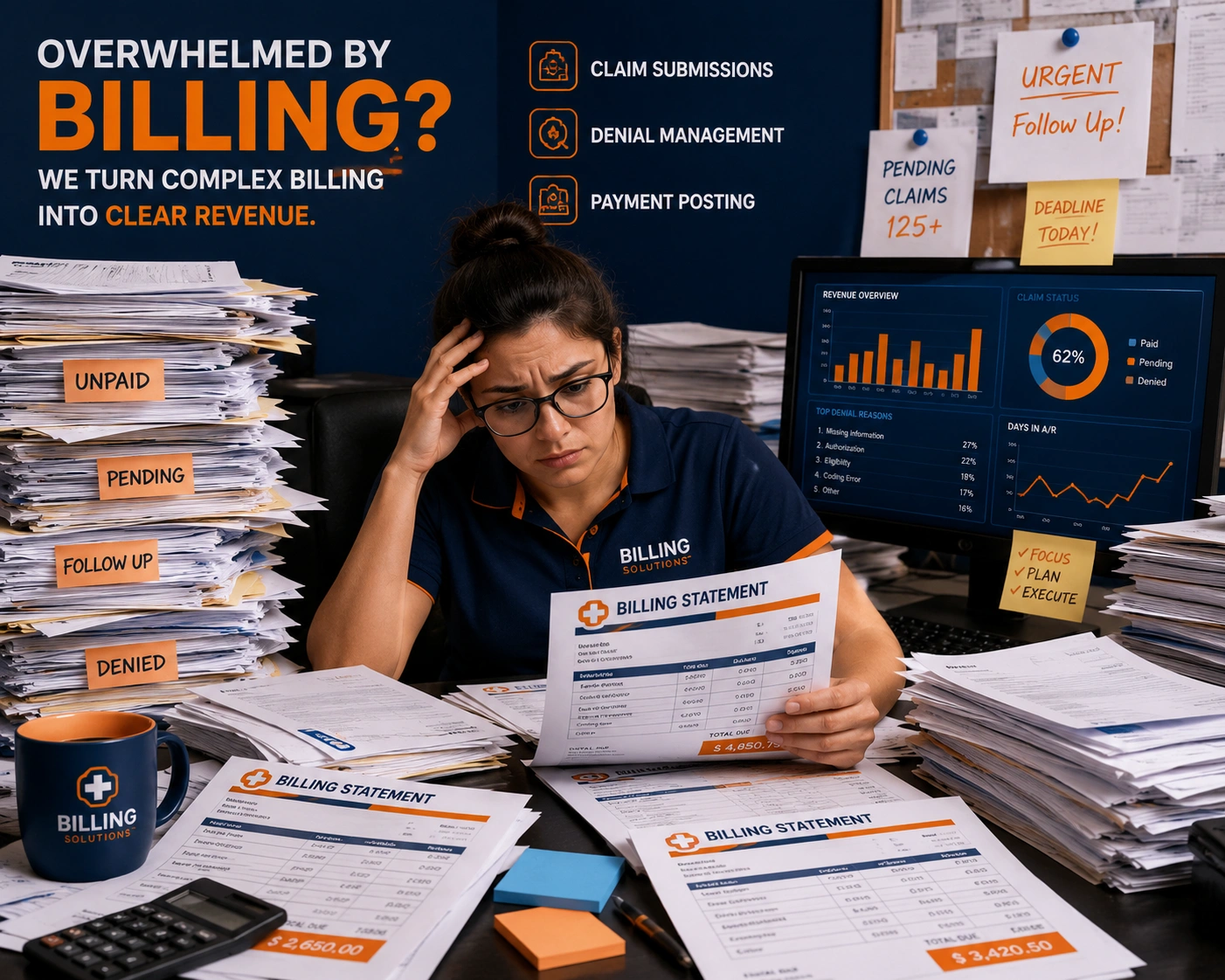 cost of in-house medical billing staff overhead